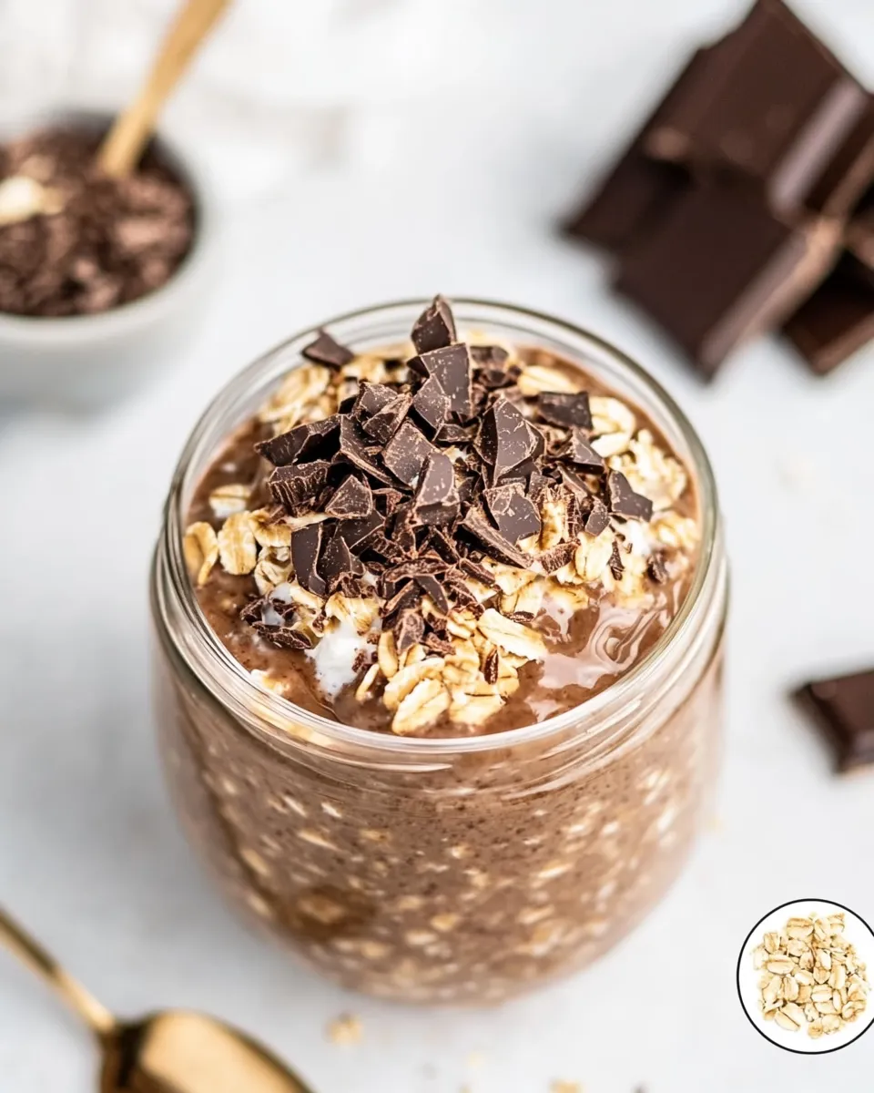 Tasty Triple Chocolate Overnight Oats shot