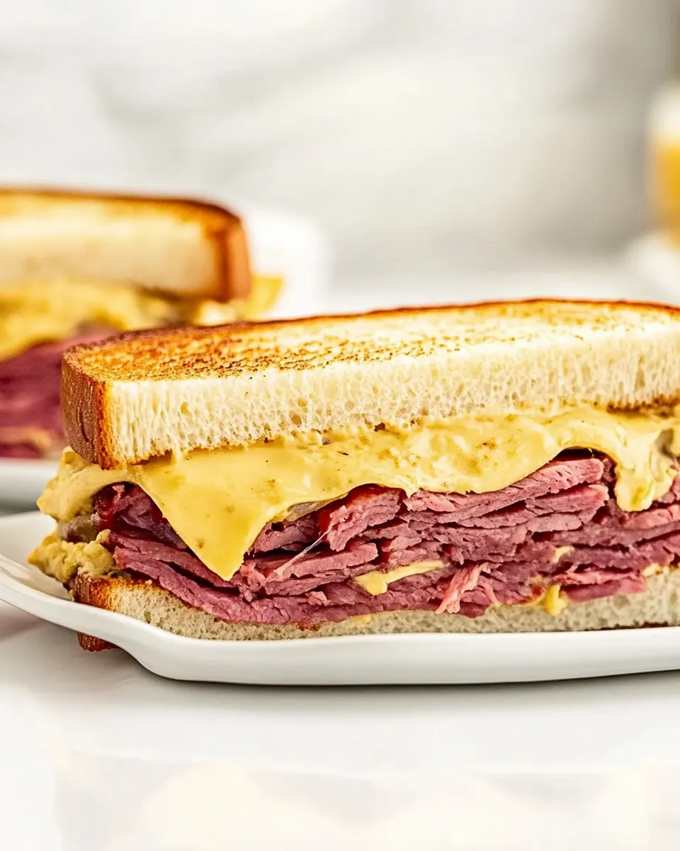 Easy Ultimate Corned Beef Breakfast Sandwich Recipe with Swiss Cheese shot
