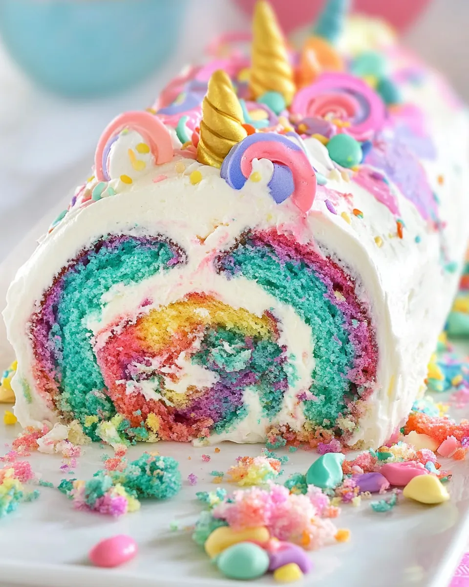 Homemade Unicorn Cake Roll photo