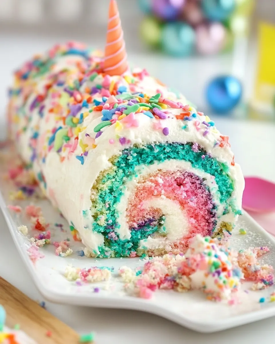 Classic Unicorn Cake Roll image