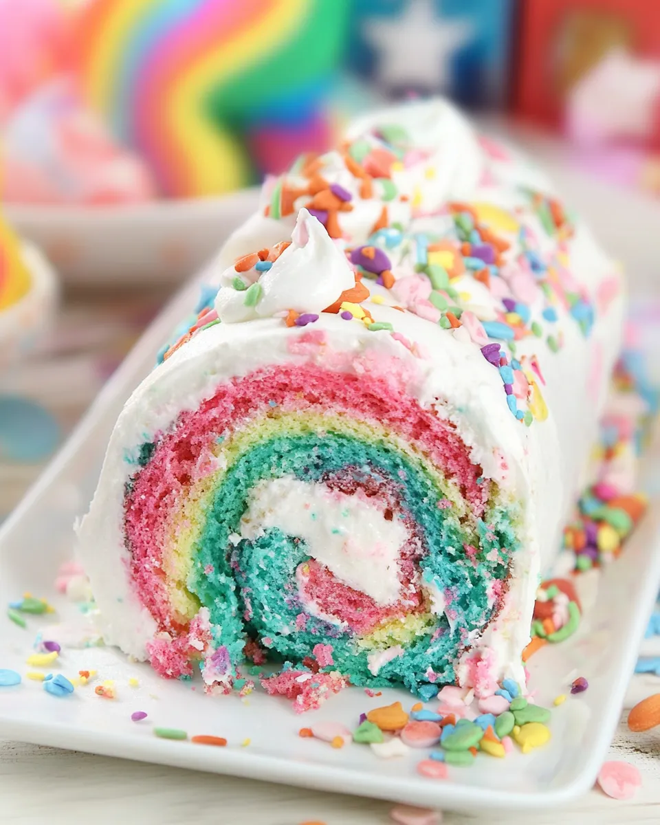 Easy Unicorn Cake Roll recipe photo