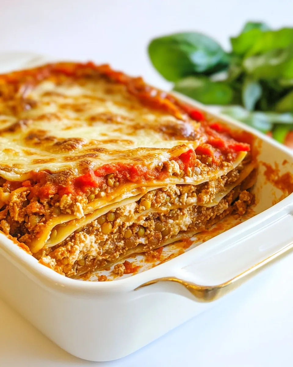 Delicious Vegan Lentil Lasagna shot