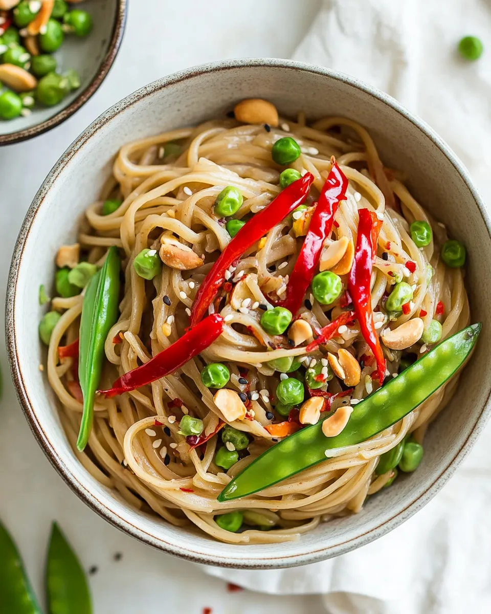 Savory Vegan Rice Noodles plate image