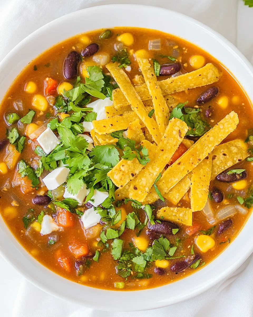 Easy Vegan Tortilla Soup recipe photo