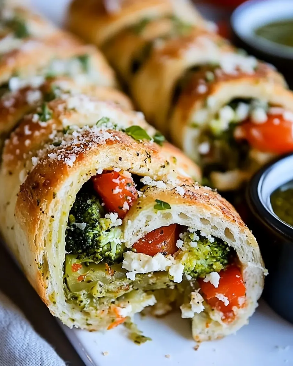 Classic Vegetable Stromboli With Broccoli And Cheese image