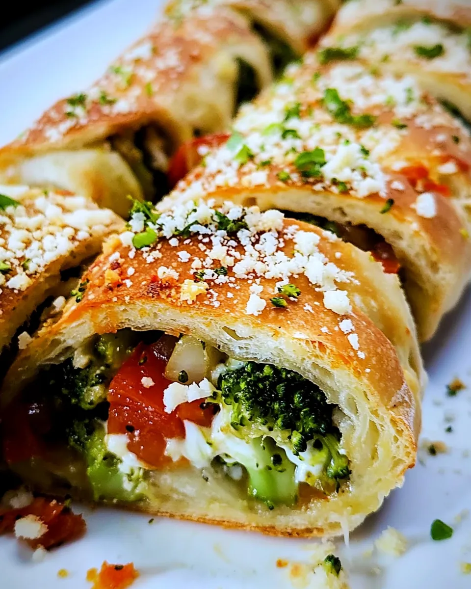 Easy Vegetable Stromboli With Broccoli And Cheese recipe photo