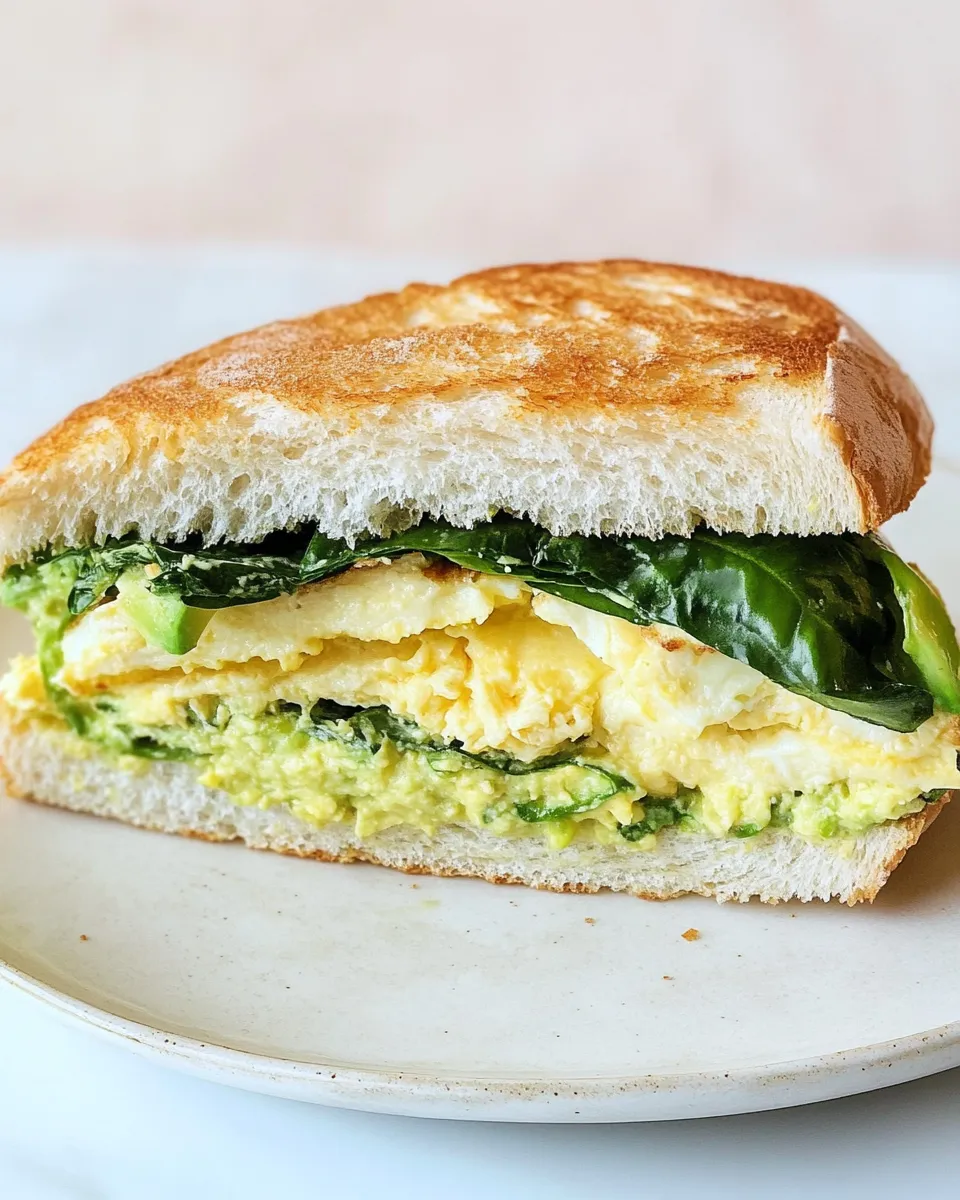 Delicious Vegetarian Breakfast Sandwich shot