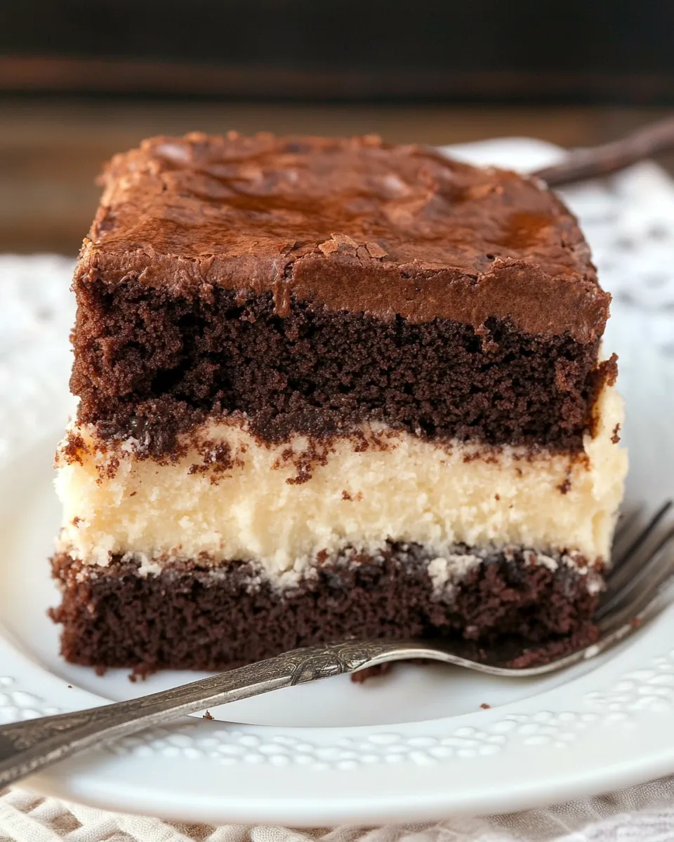 Homemade Vintage Brownie Surprise Cake photo