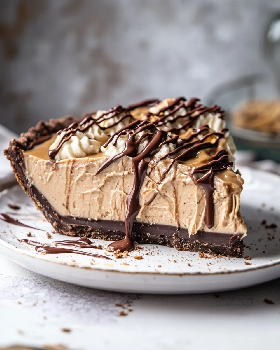 Perfect Vintage Chocolate Peanut Butter Pie. recipe photo