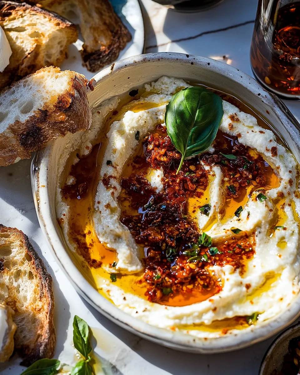 Tasty Whipped Goat Cheese and Calabrian Chile Oil Dip. image