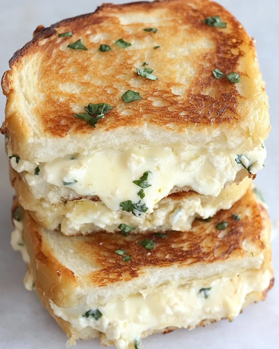 Homemade White Pizza Ricotta Grilled Cheese photo