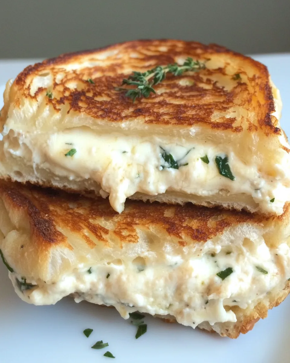 Delicious White Pizza Ricotta Grilled Cheese shot