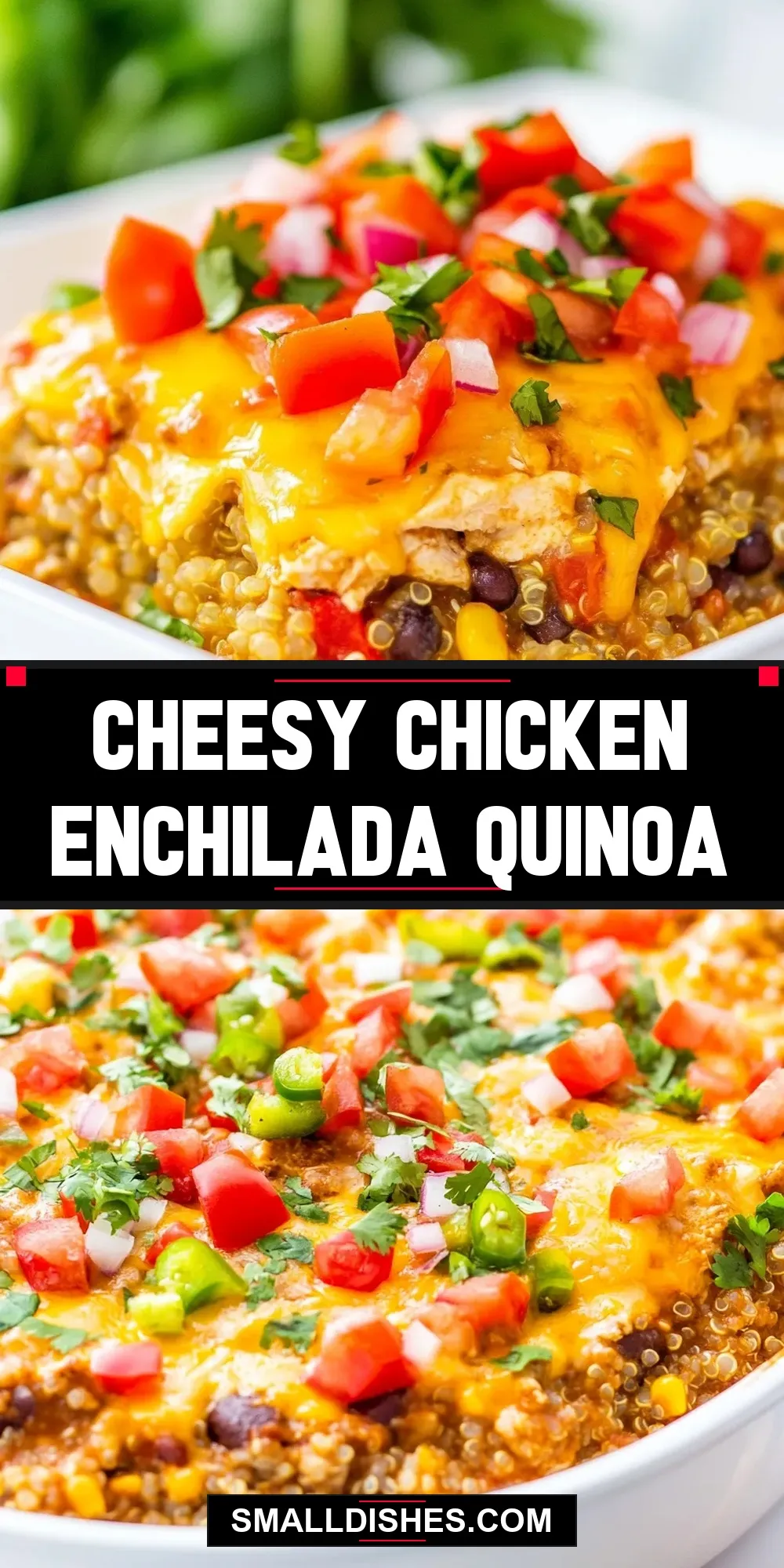 The Best Cheesy Chicken Enchilada Quinoa Ever