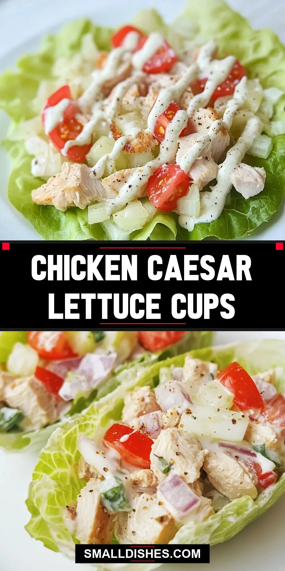 The Best Chicken Caesar Lettuce Cups Ever