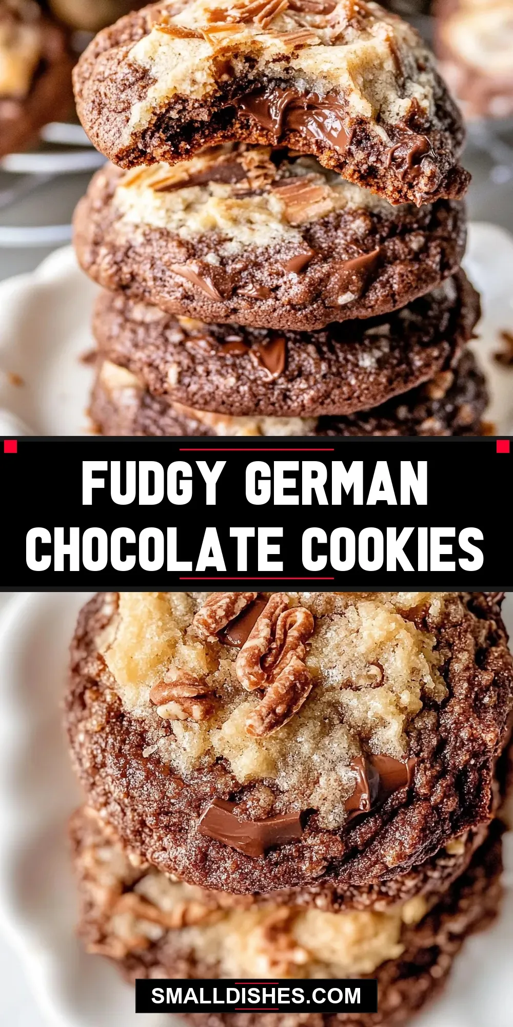 Easy Fudgy German Chocolate Cookies