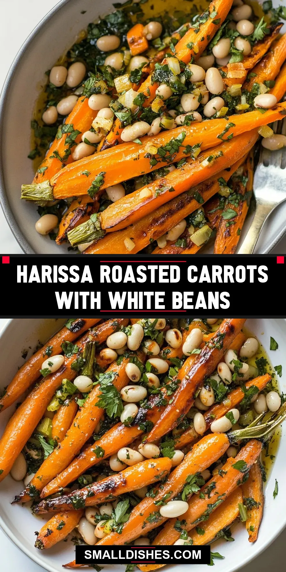 Harissa Roasted Carrots With White Beans (Tasty & Delicious)