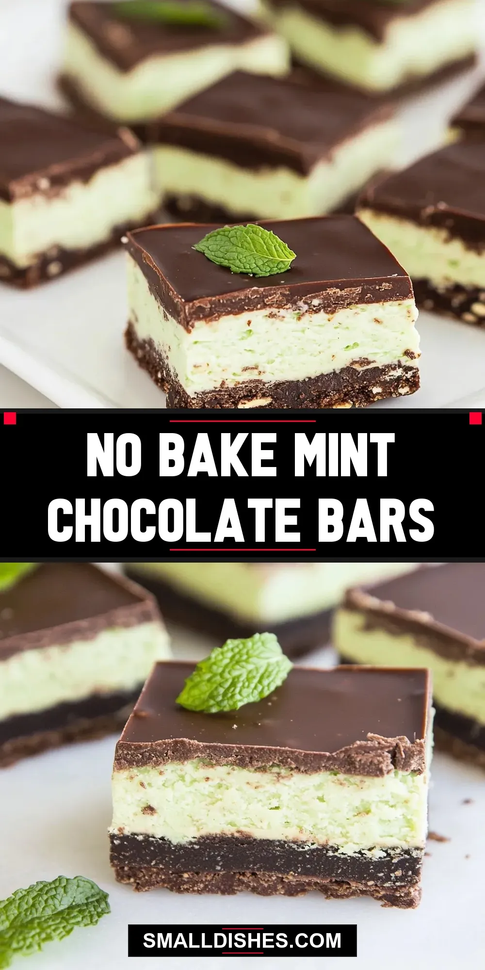 No Bake Mint Chocolate Bars Recipe
