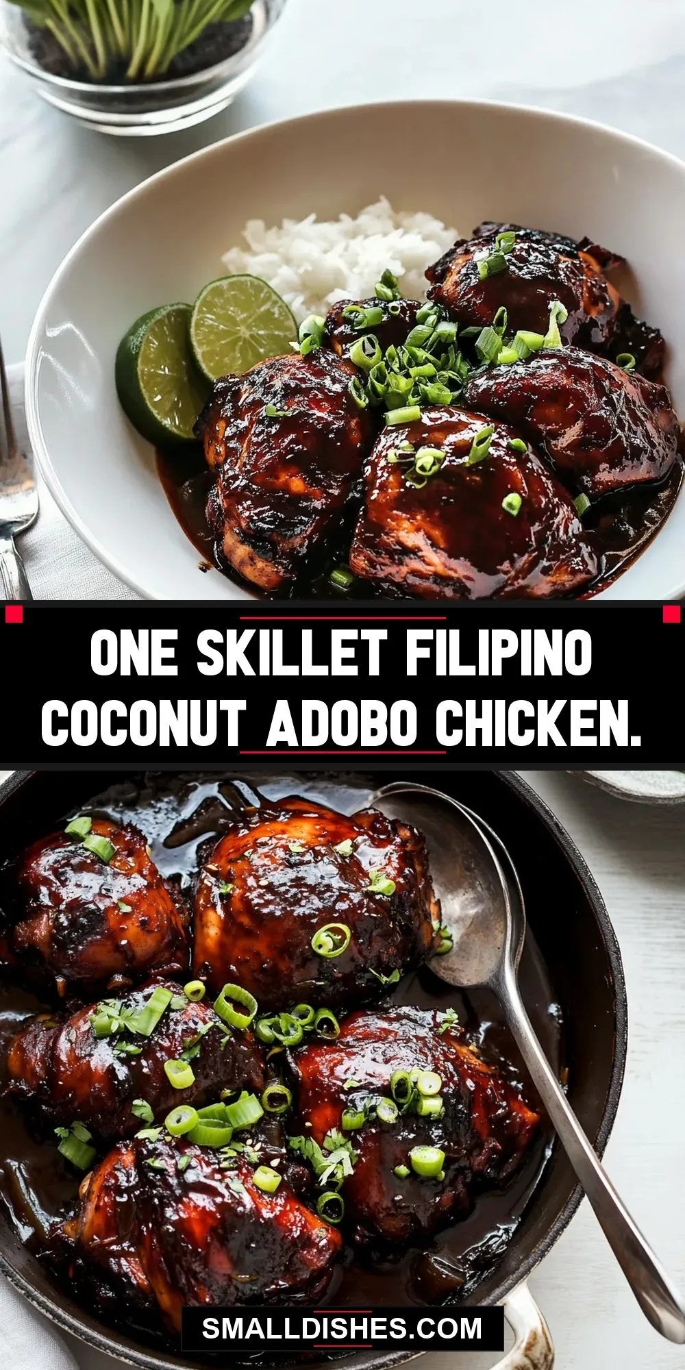 One Skillet Filipino Coconut Adobo Chicken. (Savory & Delicious)